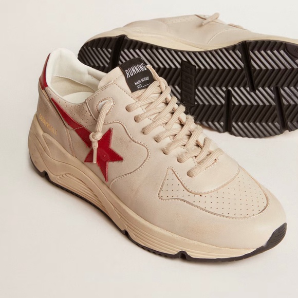 GOLDEN GOOSE - Running Sole in Grey/Red Sneakers - MSRP $615.00 - BNIB - FALL24 - Picture 4 of 4